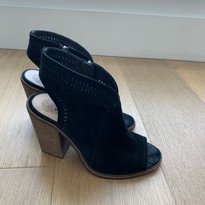 Vince Camuto Black peep toe booties, size 8.5